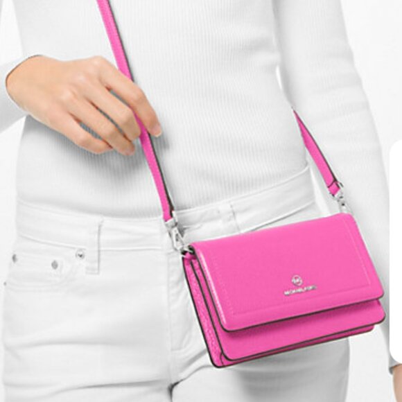 Michael Kors pink pebbled leather crossbody purse - Picture 3 of 8